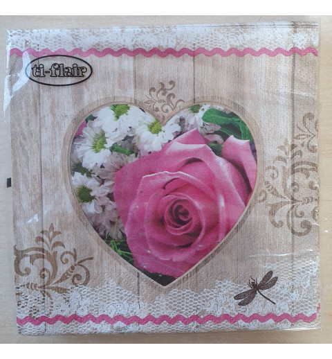 Servietten Rose pink