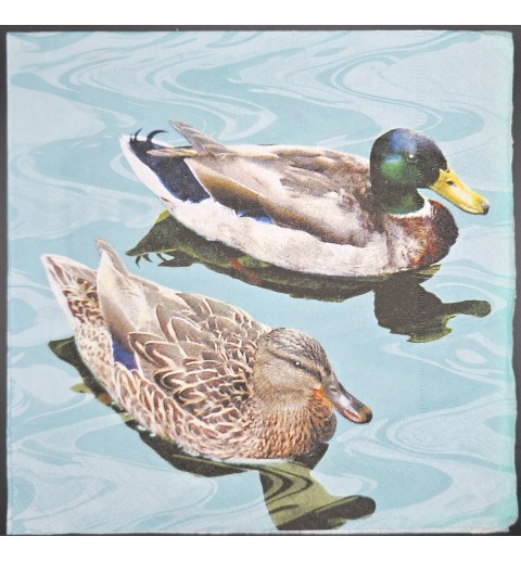 Serviette Zwei Enten im Weiher