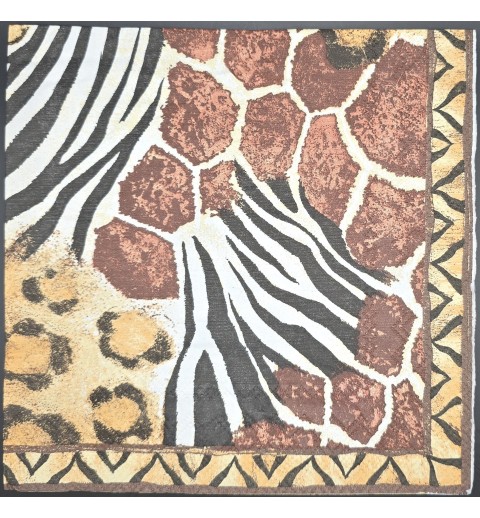 Serviette Zebra/Leopard/Giraffen Muster