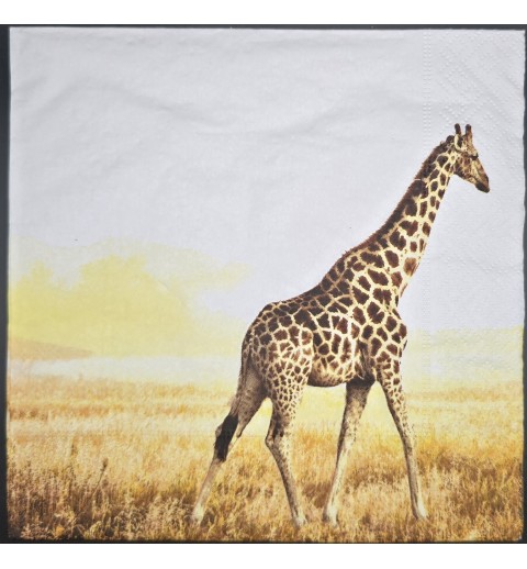 Serviette Giraffe/Hintergrund weiss-gelb-orange