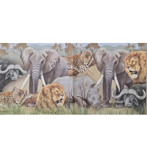 Serviette Verschiedene Safari Tiere/Wild Life