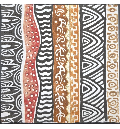 Serviette Afrikanische Muster schwarz-rot-braun