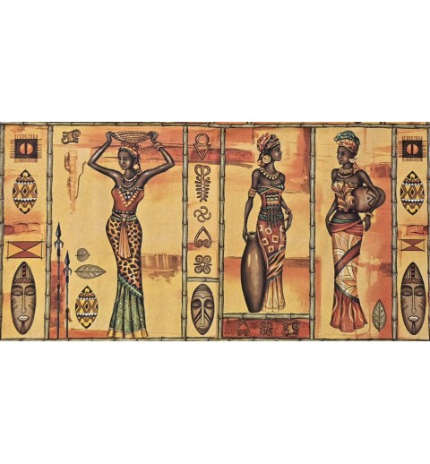 Serviette Afrikanische Frauen gelb-orange-braun