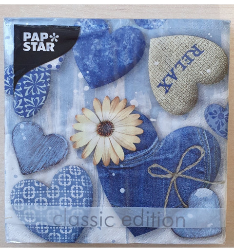 Servietten blaue Herzen