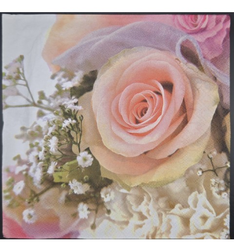 Serviette Rosenstrauss in rosa