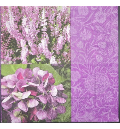Serviette Violette Hortensie/Muster violette