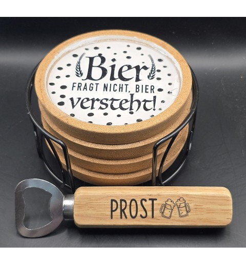 Bier Untersetzer "Bier fragt nicht, Bier versteht"