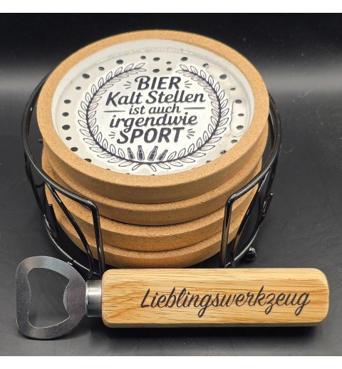 Bier Untersetzer "Bier kalt stellen ist auch irgendwie Sport"