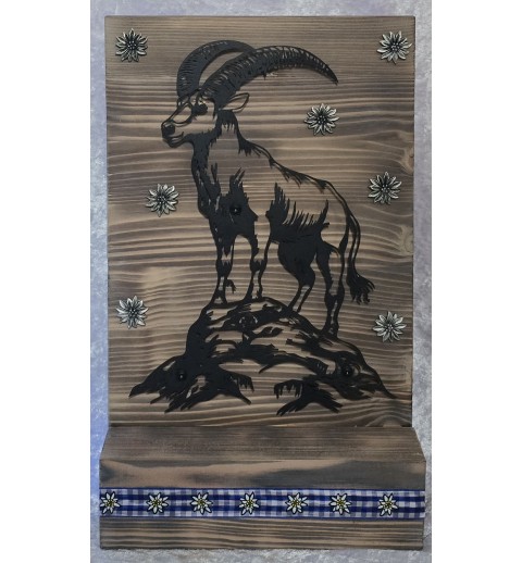 Schild stehend Metall Steinbock und Leds