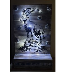 Schild stehend Metall Steinbock und Leds