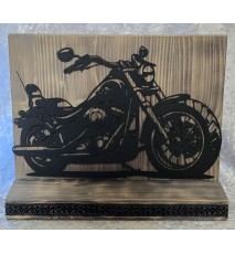 Schild stehend Metall Motorrad und Leds