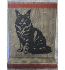 Schild stehend Katze und Leds