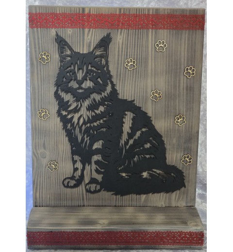 Schild stehend Katze und Leds