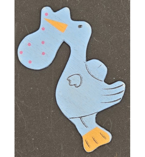 Holz Storch blau