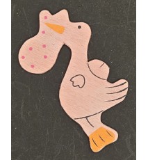 Holz Storch rosa