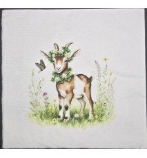 Serviette Ziege mit Margriten