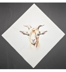 Serviette Ziegenkopf braun