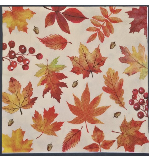 Serviette Herbstblätter orange-gelb