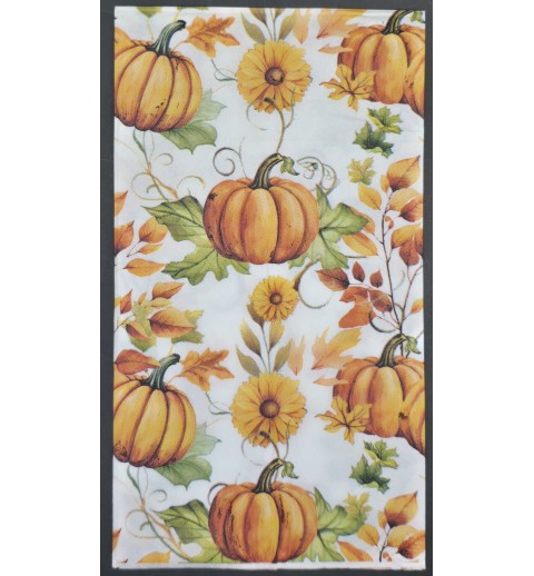 Serviette Kürbisse/Blumen orange-gelb-grün