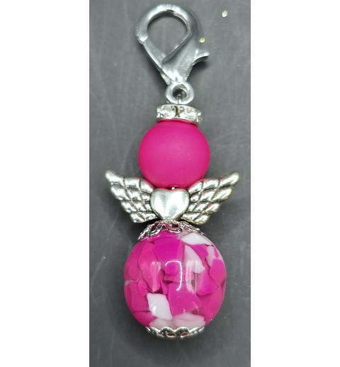 Perlen Engel pink-gemustert