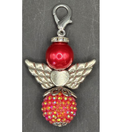 Perlen Engel rot-glitzer
