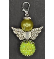 Perlen Engel gelb-olive-glitzer