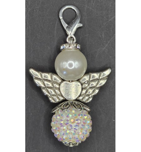 Perlen Engel weiss-glitzer