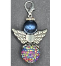 Perlen Engel blau-bunt-glitzer