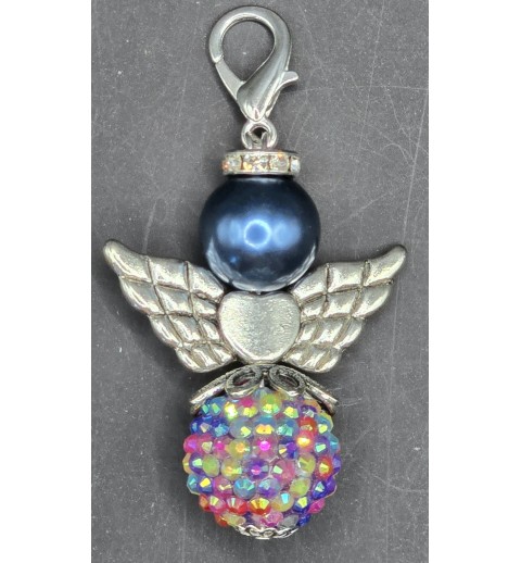 Perlen Engel blau-bunt-glitzer