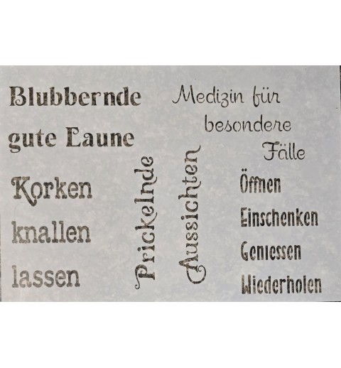 Schablone Blubbernde gute Laune