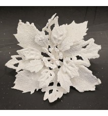 Künstliche Blume weiss/glitzer