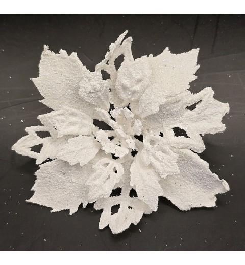 Künstliche Blume weiss/glitzer