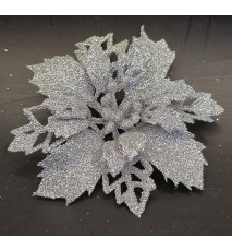 Künstliche Blume silber/glitzer