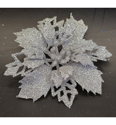 Künstliche Blume silber/glitzer
