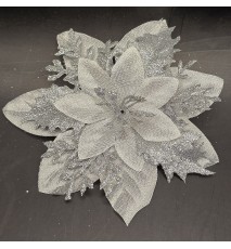Künstliche Blume silber/glitzer