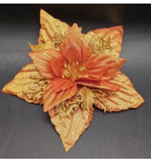 Künstliche Blume orange/glitzer