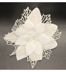 Künstliche Blume weiss/glitzer