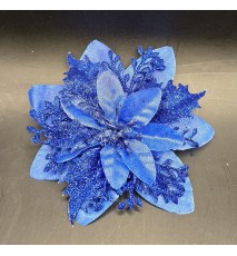Künstliche Blume blau/glitzer