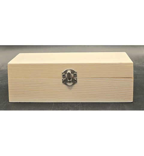 Holzbox rechteckig mit Klappdeckel natur