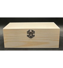 Holzbox rechteckig mit Klappdeckel natur