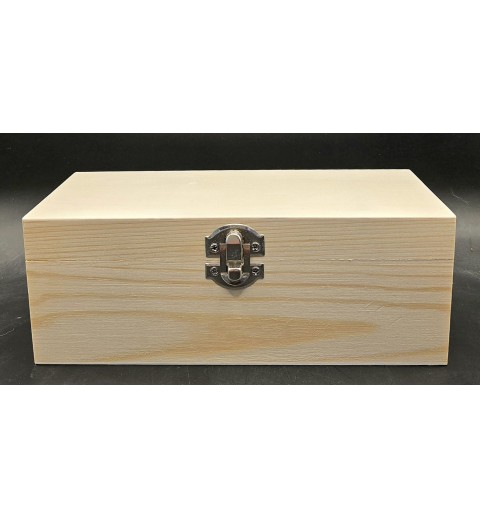 Holzbox rechteckig mit Klappdeckel natur