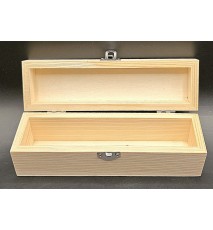 Holzbox rechteckig mit Klappdeckel natur