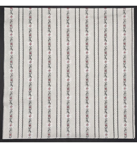 Serviette Edelweiss-Muster hellgrau