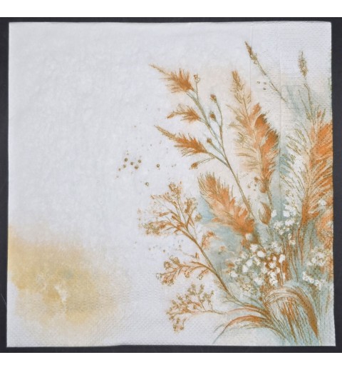Serviette Gras braun-grün