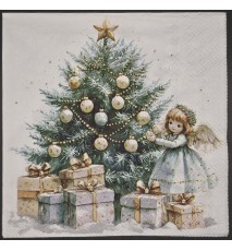 Serviette Weihnachtbaum/Engel/Geschenke