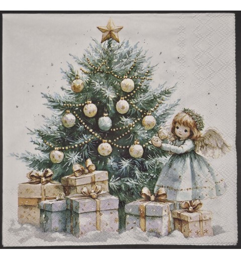 Serviette Weihnachtbaum/Engel/Geschenke