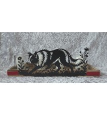 Kerzen Holzkistchen Border Collie schwarz