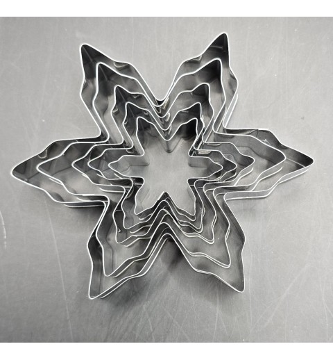 Ausstechformen Metall Schneeflocken 5er Set