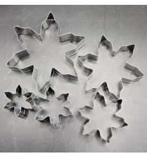 Ausstechformen Metall Schneeflocken 5er Set