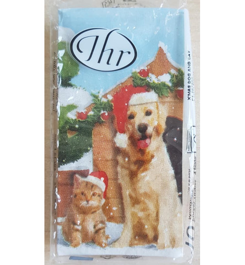 Taschentücher Weihnachts-Katze und Hund